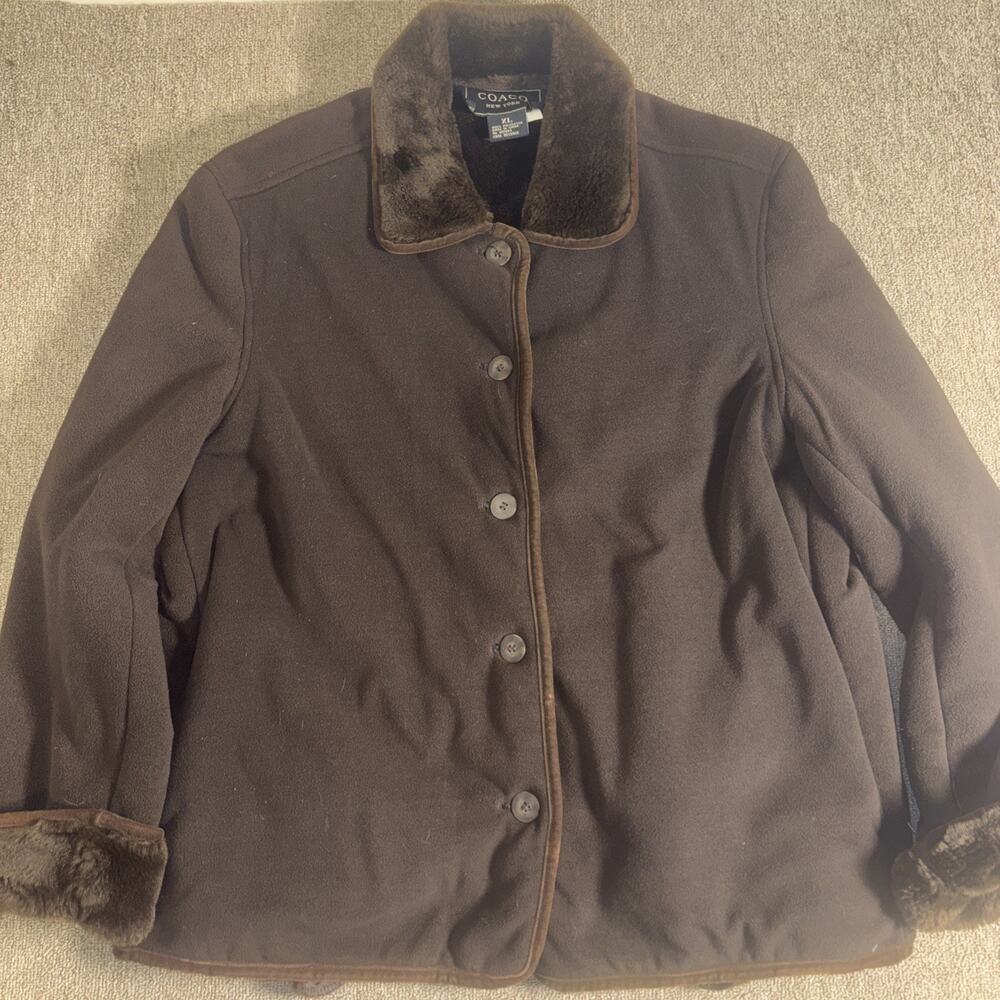 Coaco New York Women’s Fur Lined Coat Brown XL 22x27